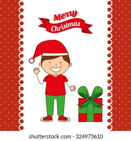 happy merry christmas design, vector illustration eps10 graphic 