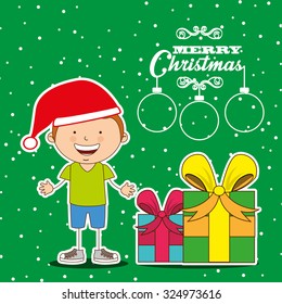 happy merry christmas design, vector illustration eps10 graphic 