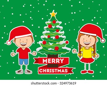 happy merry christmas design, vector illustration eps10 graphic 