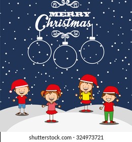 happy merry christmas design, vector illustration eps10 graphic 