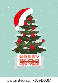 happy merry christmas design, vector illustration eps10 graphic 