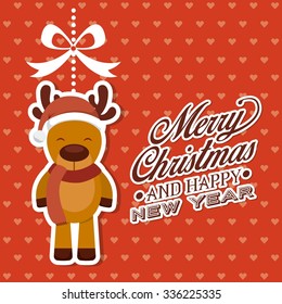 happy merry christmas design, vector illustration eps10 graphic 