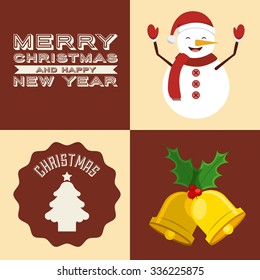 happy merry christmas design, vector illustration eps10 graphic 