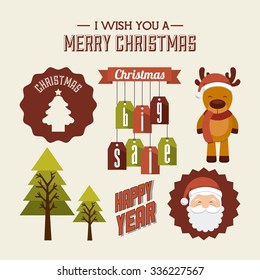 happy merry christmas design, vector illustration eps10 graphic 