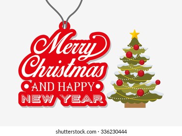 happy merry christmas design, vector illustration eps10 graphic 