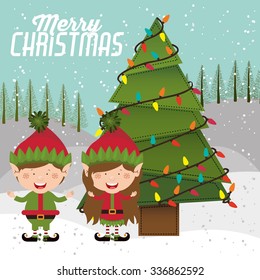 happy merry christmas design, vector illustration eps10 graphic 