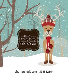 happy merry christmas design, vector illustration eps10 graphic 