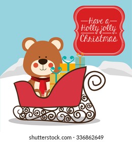 happy merry christmas design, vector illustration eps10 graphic 