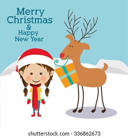 happy merry christmas design, vector illustration eps10 graphic 