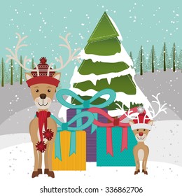 happy merry christmas design, vector illustration eps10 graphic 