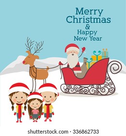 happy merry christmas design, vector illustration eps10 graphic 