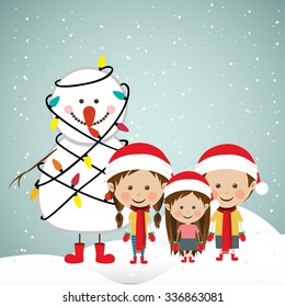 happy merry christmas design, vector illustration eps10 graphic 