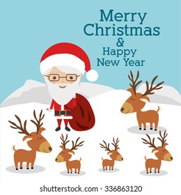 happy merry christmas design, vector illustration eps10 graphic 