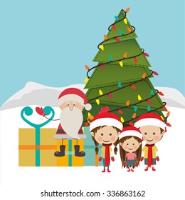 happy merry christmas design, vector illustration eps10 graphic 
