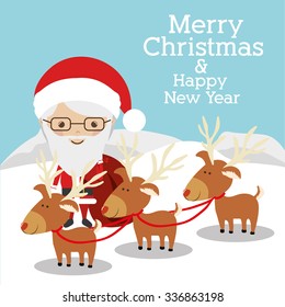 happy merry christmas design, vector illustration eps10 graphic 