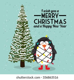 happy merry christmas design, vector illustration eps10 graphic 