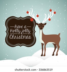 happy merry christmas design, vector illustration eps10 graphic 