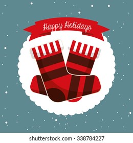 happy merry christmas design, vector illustration eps10 graphic 