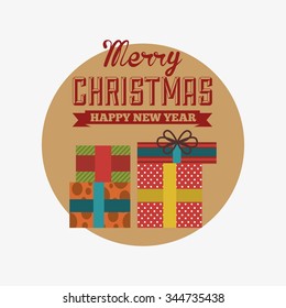 happy merry christmas design, vector illustration eps10 graphic 