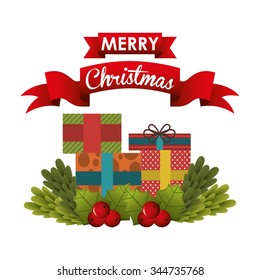 happy merry christmas design, vector illustration eps10 graphic 