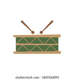 happy merry christmas drum musical instrument vector illustration design