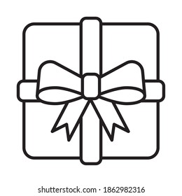 happy merry christmas gift line style icon vector illustration design