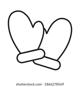 happy merry christmas gloves line style icon vector illustration design