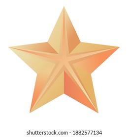 happy merry christmas golden star with five pointed icon vector illustration design