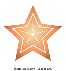 happy merry christmas golden star with five pointed and lights vector illustration design