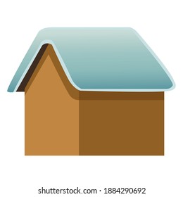 happy merry christmas house with snow in the roof icon vector illustration design