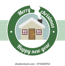 happy merry christmas icon vector illustration icon