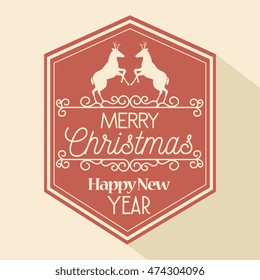 happy merry christmas icon vector illustration graphic