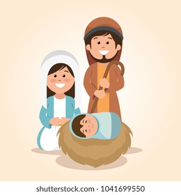 happy merry christmas manger character
