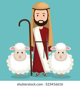 happy merry christmas manger character