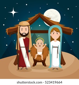 happy merry christmas manger character