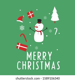 Happy merry christmas poster - Vector