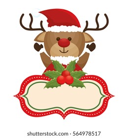 happy merry christmas reindeer card