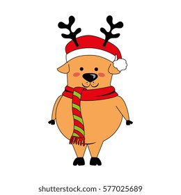 happy merry christmas reindeer card