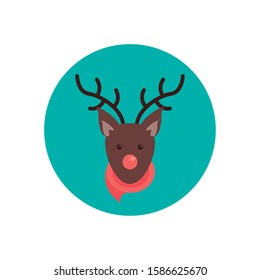 happy merry christmas reindeer character vector illustration design