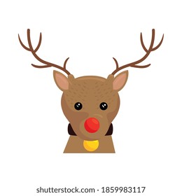 happy merry christmas reindeer character vector illustration design