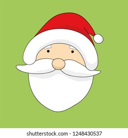 Happy / Merry Christmas with Santa Claus vector design or clipart. the deer with white mustache. it's look lovely cartoon art. printable design and editable
