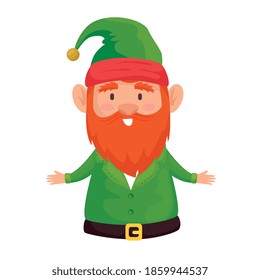 happy merry christmas santa claus helper character vector illustration design