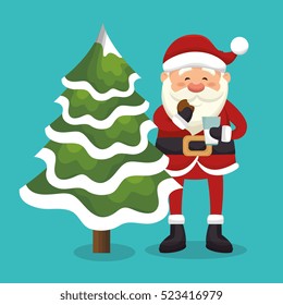 happy merry christmas santa claus character