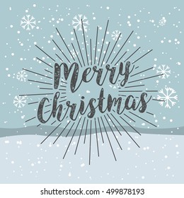 happy merry christmas snowflake background vector illustration design