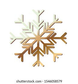 happy merry christmas snowflake gold vector illustration design