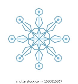 happy merry christmas snowflake icon vector illustration design