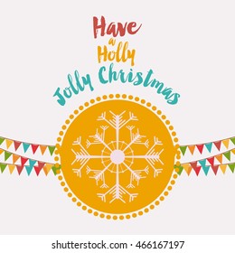 happy merry christmas snowflake icon vector graphic illustration