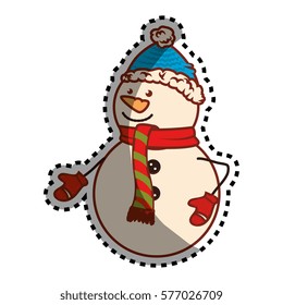 happy merry christmas snowman card