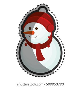 happy merry christmas snowman card