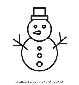 happy merry christmas snowman line style icon vector illustration design